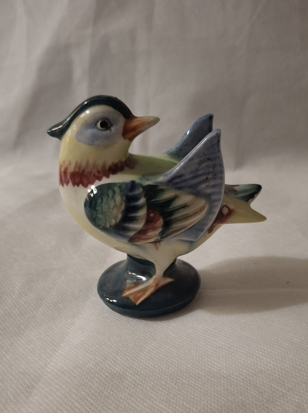Vintage Japanese Ceramic Bird Figurine- Hand Painted